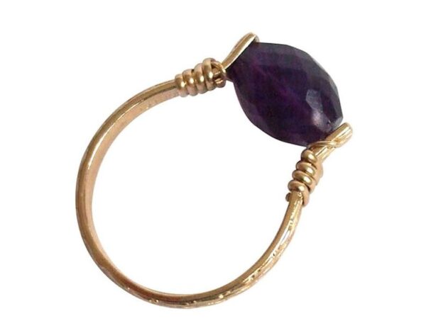 Gemshine - Damen - Ring - Spannring - Vergoldet - Amethyst - Violett, Ringgröße:58 (18.5) – Bild 4