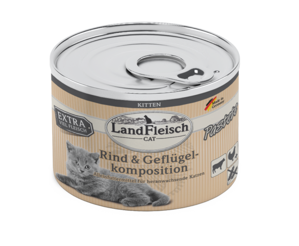 Landfleisch Cat Kitten Rind Geflügel 195gD