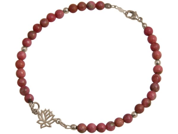 Gemshine - Damen - Armband - 925 Silber - Lotus Blume - Edelstein - Rosa - YOGA